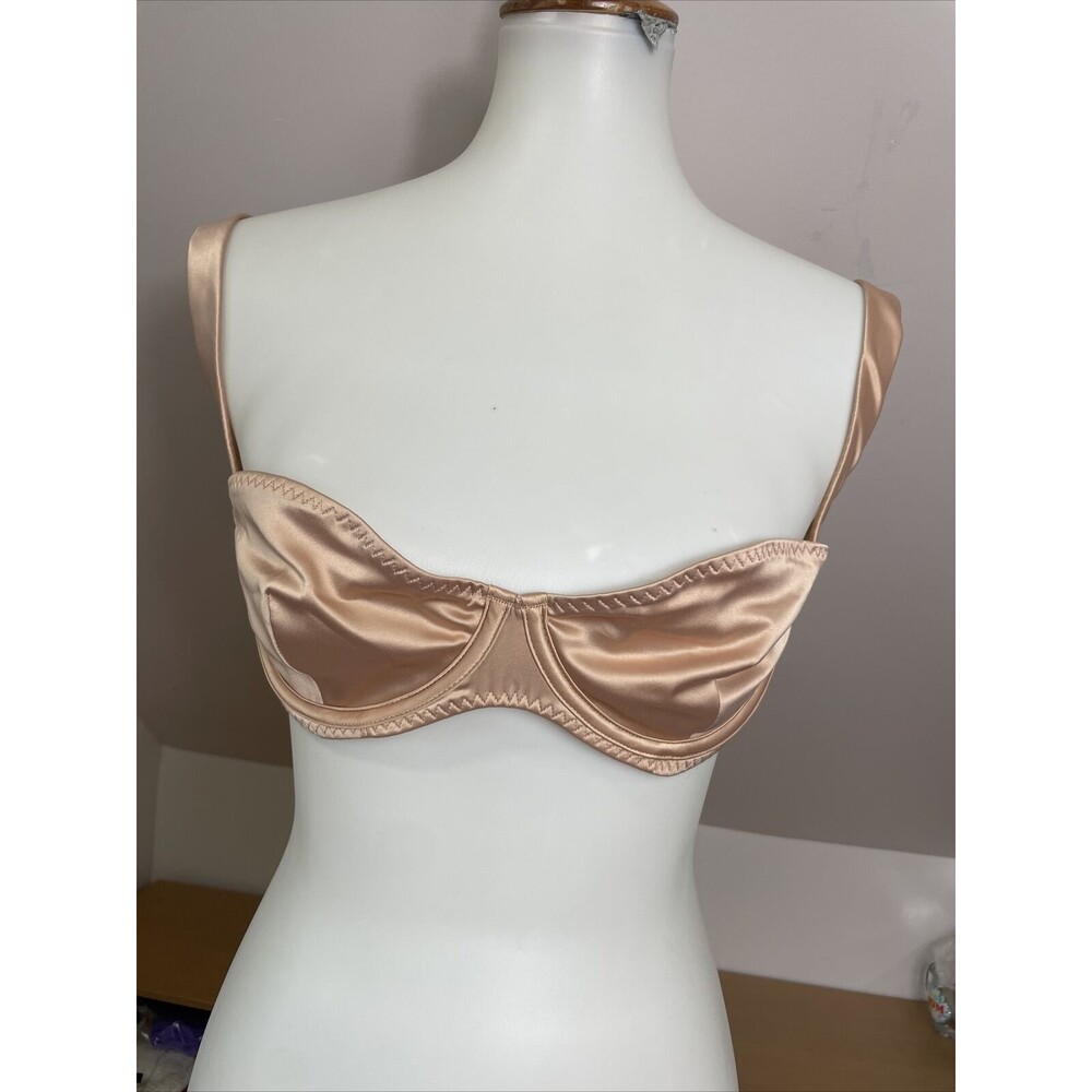 Skims K. Kardashian Woven Shine Balconette Bralette PKS Sz 36D